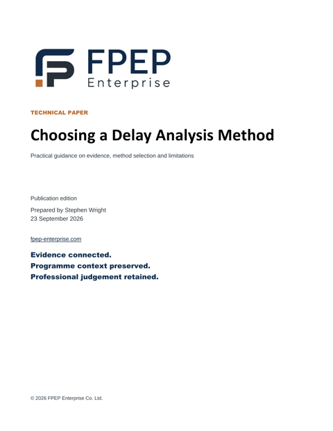 Cover of Choosing a Delay Analysis Method