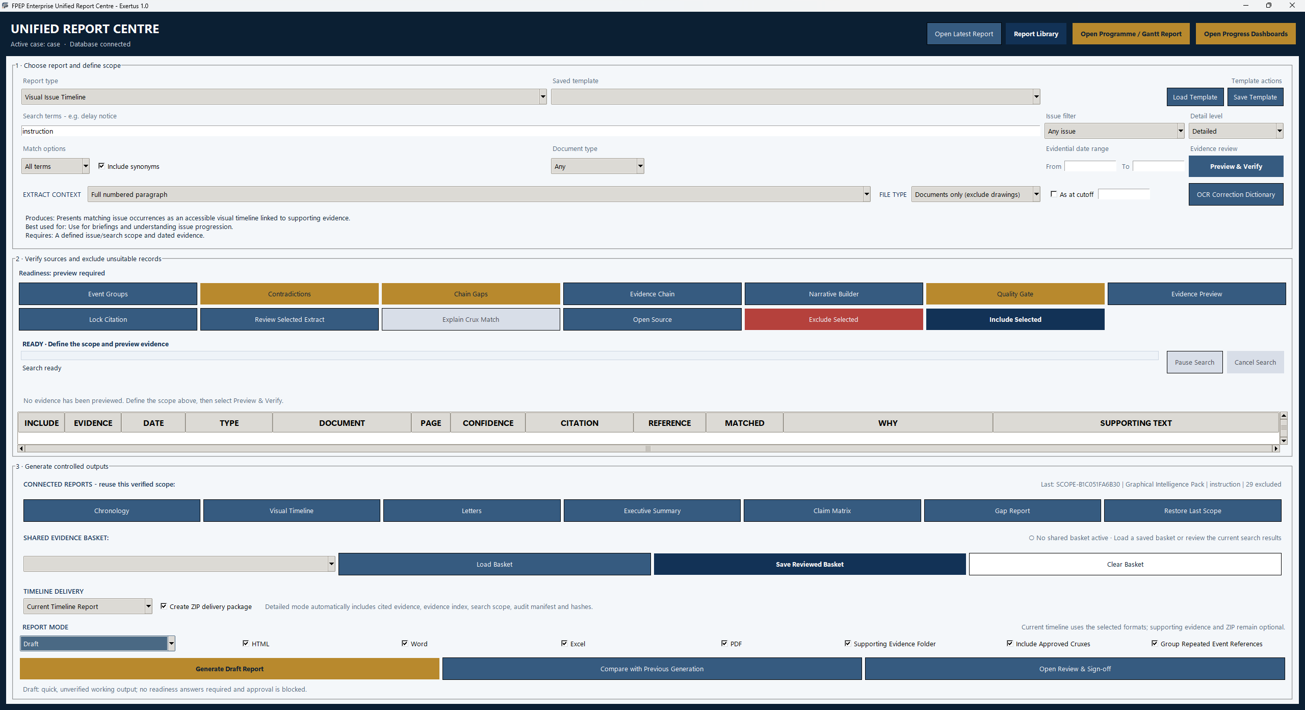 Define scope before generating — E1 Trace DEMO_250